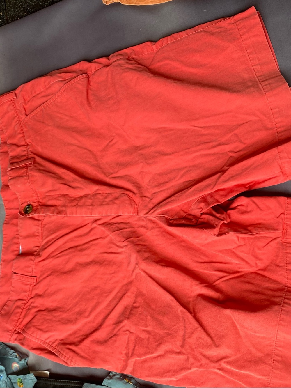 Brooks Brothers Coral-Red Flat Front Cotton Shorts